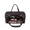 Women's Faux Leather Printed Handheld Bag (Brown)