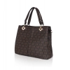 Women's Faux Leather Printed Handheld Bag (Brown)