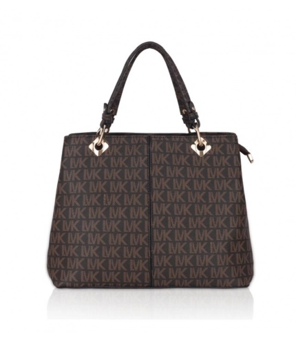 Women's Faux Leather Printed Handheld Bag (Brown)