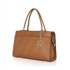 Women's Faux Leather Textured Adjustable Long Belt Handbag (Brown)