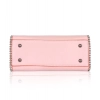 Women's Faux Leather Metal Beads Handbag (Pink)