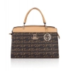 Women's Faux Leather Printed Handbag (Camel)