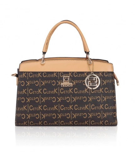 Women's Faux Leather Printed Handbag (Camel)
