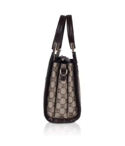 Women's Faux Leather Printed Handbag (Coffee)
