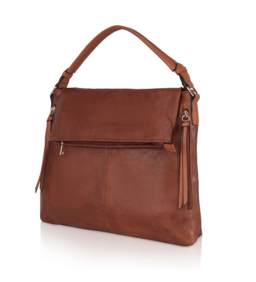 Women's Faux Leather Solid Sling Bag (Brown)