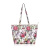 Women's Faux Leather Printed Tote Bag (White Pink) Women's Faux Leather Printed Tote Bag (White Pink)