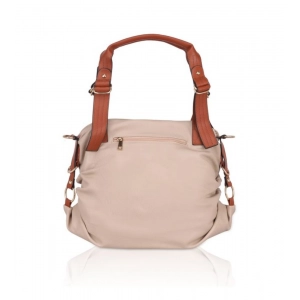 Generic Women's Faux Leather Solid Tote Bag (Grey)