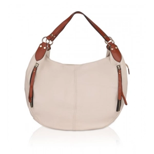 Generic Women's Faux Leather Solid Tote Bag (White)