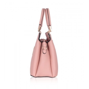 Generic Women's Faux Leather Printed Adjustable Long Belt Handbag (Pink)
