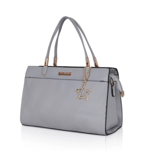 Women's Faux Leather Textured Adjustable Long Belt Handbag (Grey) Women's Faux Leather Textured Adjustable Long Belt Handbag (Grey)