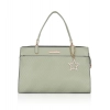 Women's Faux Leather Textured Adjustable Long Belt Handbag (Green)