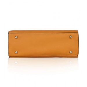 Generic Women's Faux Leather Solid Handbag (Yellow)