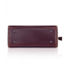 Women's Faux Leather Metal Beads Handbag (Wine Red)