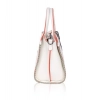 Women's Faux Leather Metal Beads Handbag (White)