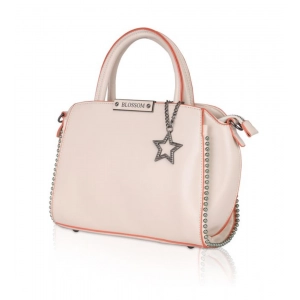 Generic Women's Faux Leather Metal Beads Handbag (Pink)