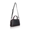 Women's Faux Leather Metal Beads Handbag (Black)