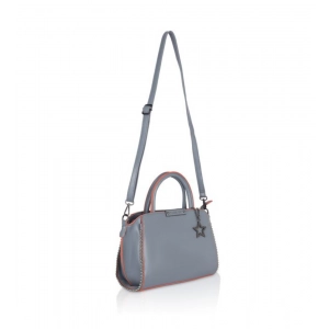 Generic Women's Faux Leather Metal Beads Handbag (Grey)