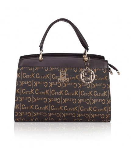 Women's Faux Leather Printed Handbag (Coffee)