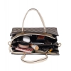 Women's Faux Leather Printed Handbag (Beige)