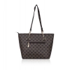 Women's Faux Leather Printed Tote Bag (Brown)