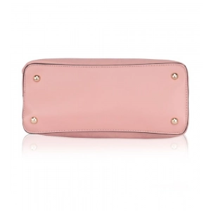 Generic Women's Faux Leather Printed Adjustable Long Belt Handbag (Pink)