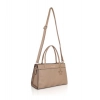 Women's Faux Leather Textured Adjustable Long Belt Handbag (Khaki)