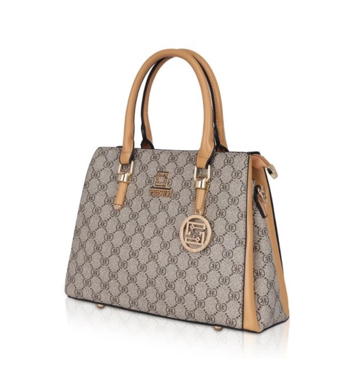 Women's Faux Leather Printed Handbag (Camel) Women's Faux Leather Printed Handbag (Camel)