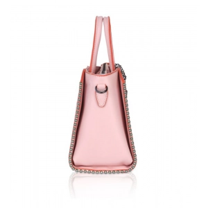 Generic Women's Faux Leather Metal Beads Handbag (Pink)