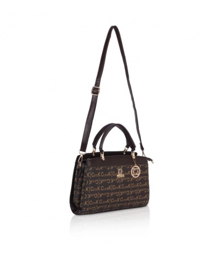 Women's Faux Leather Printed Handbag (Coffee)