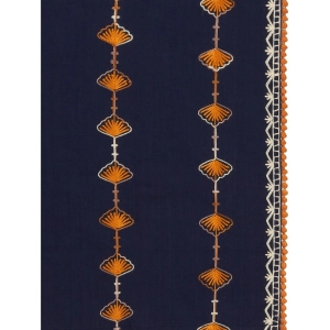 Generic Women's Cotton Opaque Stole (Navy Blue , Length: 1.5 to 2 Mtr)