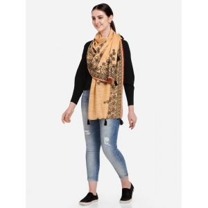 Generic Women's Cotton Opaque Stole (Orange, Length: 1.5 to 2 Mtr)