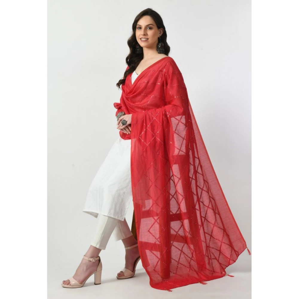 Women's Chanderi Self design Dupatta (Rani, Length: Free Size) Women's Chanderi Self design Dupatta (Rani, Length: Free Size)