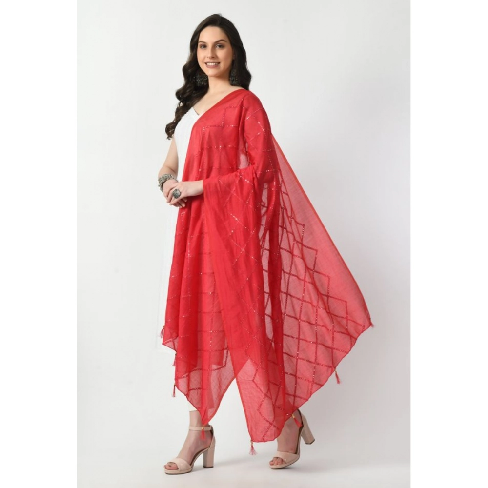 Women's Chanderi Self design Dupatta (Rani, Length: Free Size) Women's Chanderi Self design Dupatta (Rani, Length: Free Size)