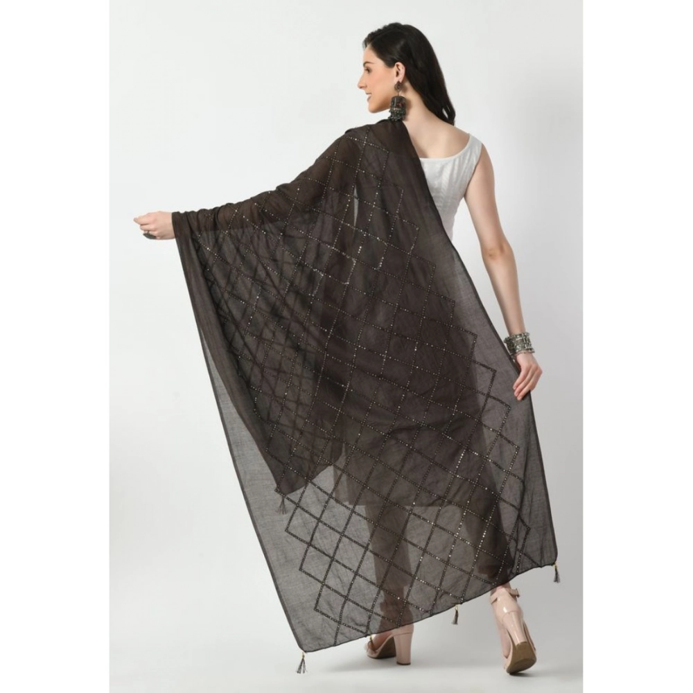 Women's Chanderi Self design Dupatta (Dark Browm, Length: Free Size) Women's Chanderi Self design Dupatta (Dark Browm, Length: Free Size)