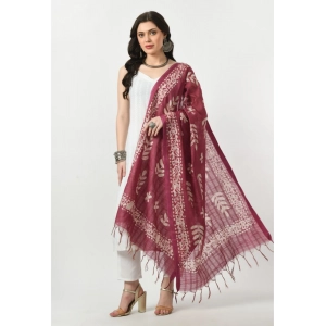 Generic Women's Cotton Printed Dupatta (Levender, Length: Free Size)