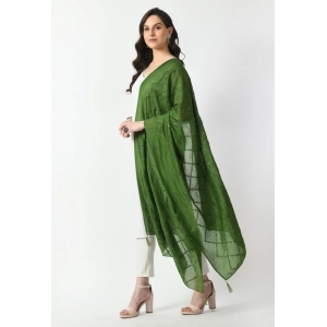Generic Women's Chanderi Self Design Dupatta (Mehandi, Length: Free Size)