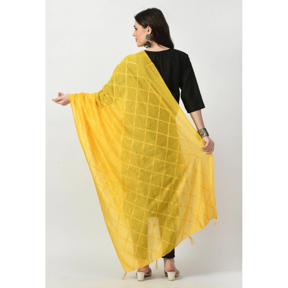 Women's Chanderi Self design Dupatta (Yellow, Length: Free Size) Women's Chanderi Self design Dupatta (Yellow, Length: Free Size)