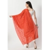Women's Chanderi Self design Dupatta (Orange, Length: Free Size)
