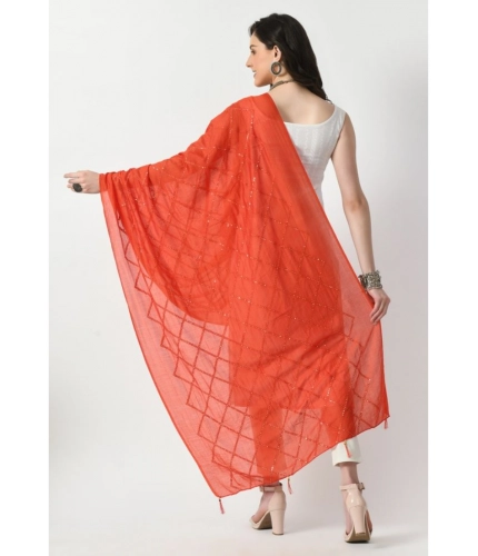 Women's Chanderi Self design Dupatta (Orange, Length: Free Size) Women's Chanderi Self design Dupatta (Orange, Length: Free Size)