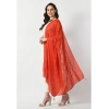 Women's Chanderi Self design Dupatta (Orange, Length: Free Size)