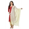 Women's Chanderi Self design Dupatta (Off White, Length: Free Size)