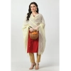 Women's Chanderi Self design Dupatta (Off White, Length: Free Size)