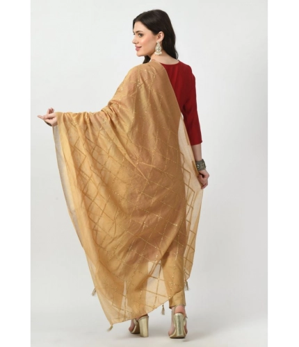 Women's Chanderi Self design Dupatta (Gold, Length: Free Size) Women's Chanderi Self design Dupatta (Gold, Length: Free Size)