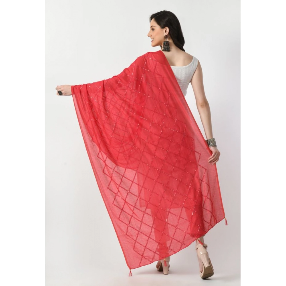 Women's Chanderi Self design Dupatta (Rani, Length: Free Size) Women's Chanderi Self design Dupatta (Rani, Length: Free Size)