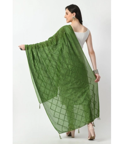 Women's Chanderi Self design Dupatta (Mehandi, Length: Free Size) Women's Chanderi Self design Dupatta (Mehandi, Length: Free Size)