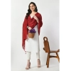 Women's Chanderi Self design Dupatta (Maroon, Length: Free Size)