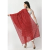 Women's Chanderi Self design Dupatta (Maroon, Length: Free Size)