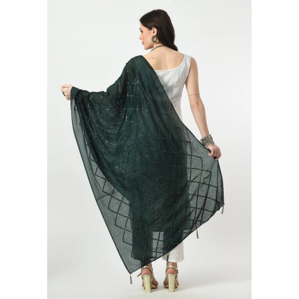 Women's Chanderi Self design Dupatta (Green, Length: Free Size) Women's Chanderi Self design Dupatta (Green, Length: Free Size)