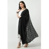 Women's Chanderi Self design Dupatta (Black, Length: Free Size) Women's Chanderi Self design Dupatta (Black, Length: Free Size)