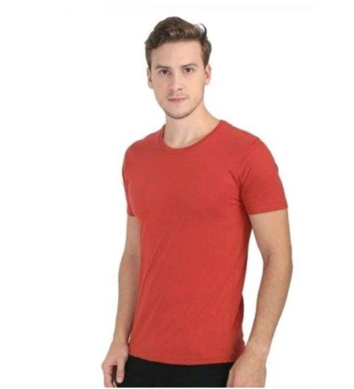 Men's Casual Short Sleeves Cotton Round Neck T-shirt (Red)